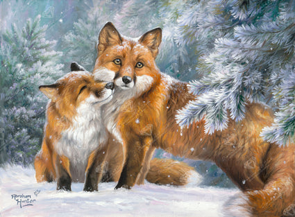 Diamond Painting Christmas Cuddles 27" x 20″ (69cm x 51cm) / Round with 34 Colors including 2 ABs / 44,526