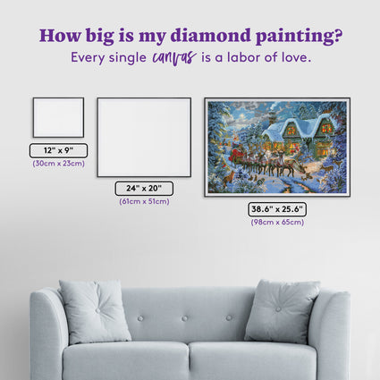 Diamond Painting Christmas Magic 38.6" x 25.6" (98cm x 65cm) / Square with 59 Colors including 4 ABs / 99,716