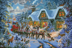 Diamond Painting Christmas Magic 38.6" x 25.6" (98cm x 65cm) / Square with 59 Colors including 4 ABs / 99,716