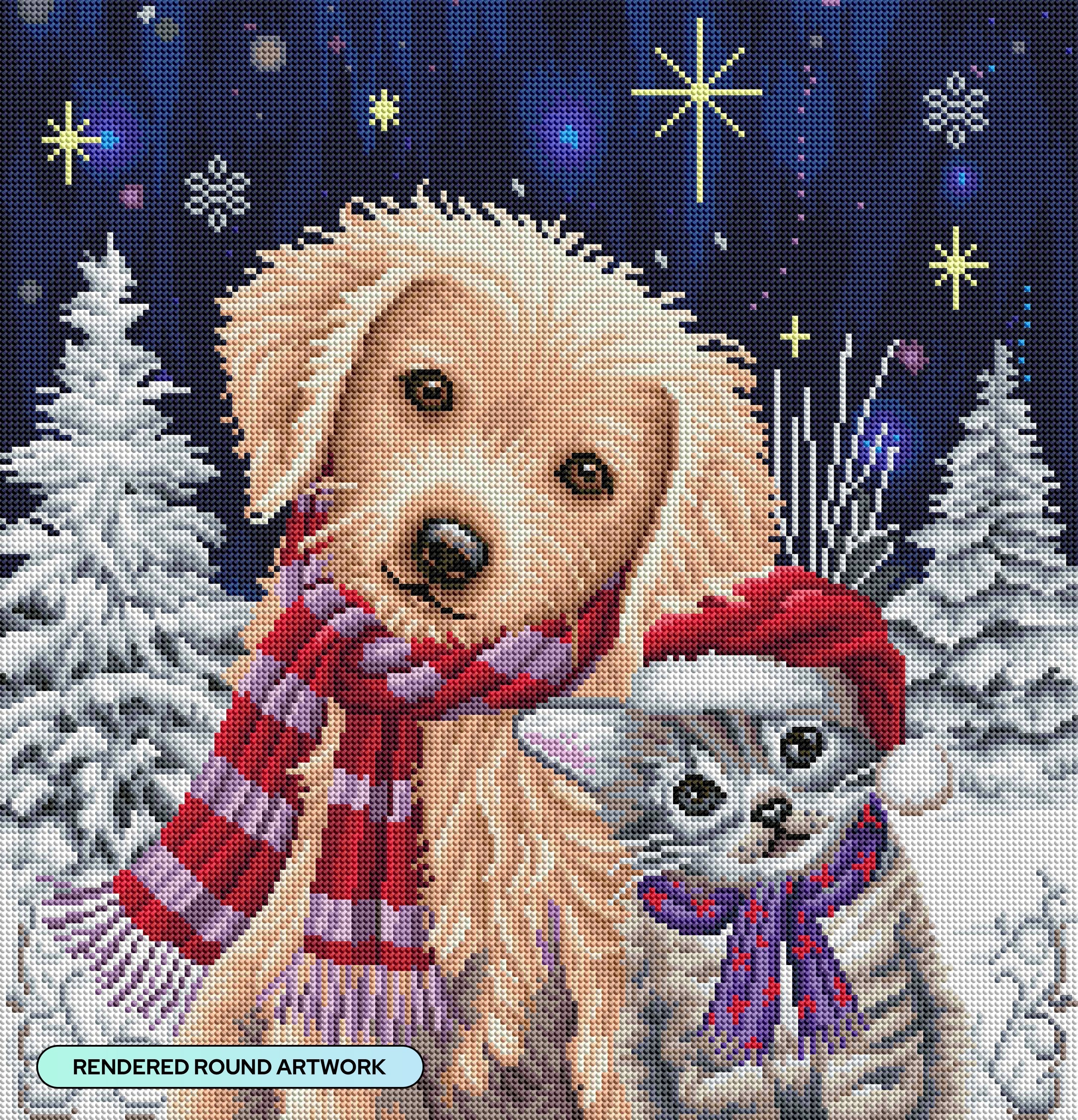 #1 DIY Diamond Art Painting Kit - Canine Christmas | Diamond Painting Kit | Diamond Art Kits for Adults | Diamond Art Club
