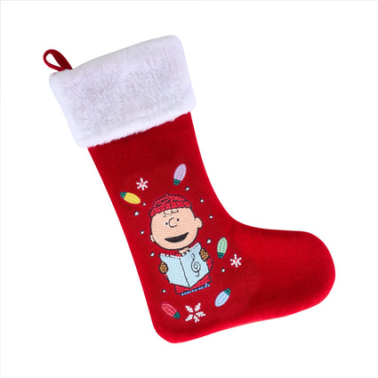 Diamond Painting Christmas Stocking - Charlie Brown Christmas Carols 9.45" x 14.6" (24cm x 37cm) / Round with 13 Colors / 745