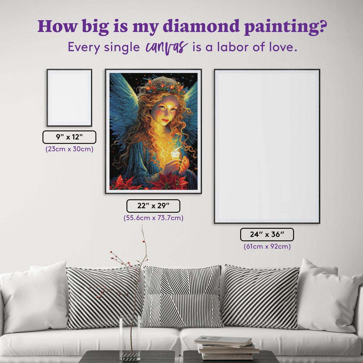 Diamond Painting Christmas Vigil 22" x 29" (55.6cm x 73.7cm) / Round with 62 Colors including 2 AB and 4 Fairy Dust Diamonds / 54,136