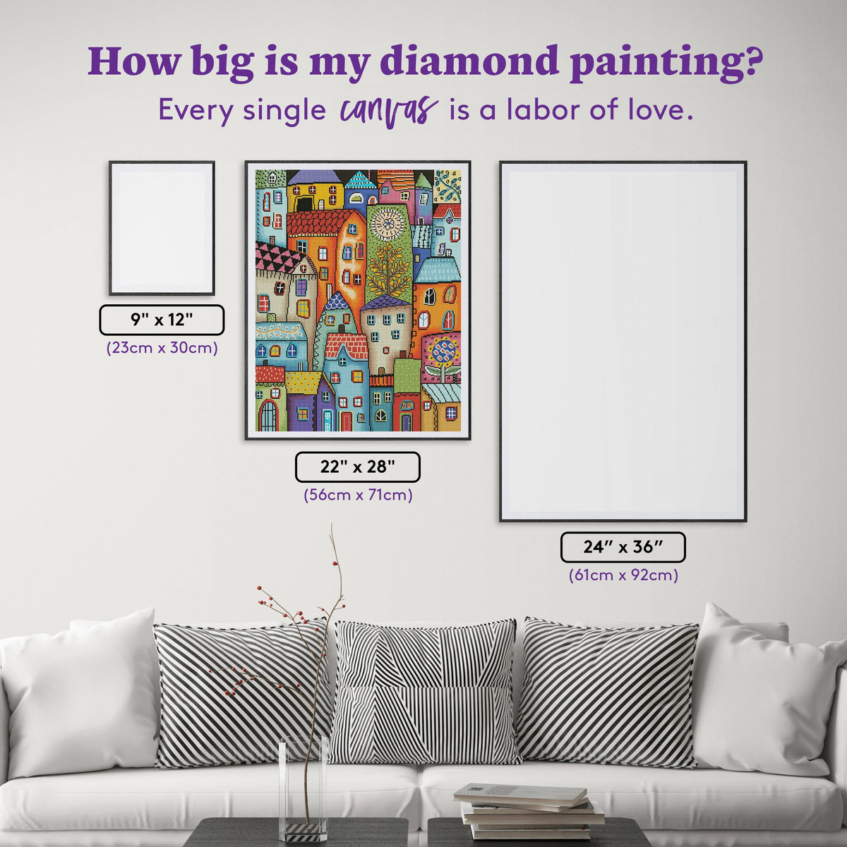 Diamond Painting City Digs 22" x 28" (56cm x 71cm) / Square With 44 Colors Including 6 ABs / 62,101