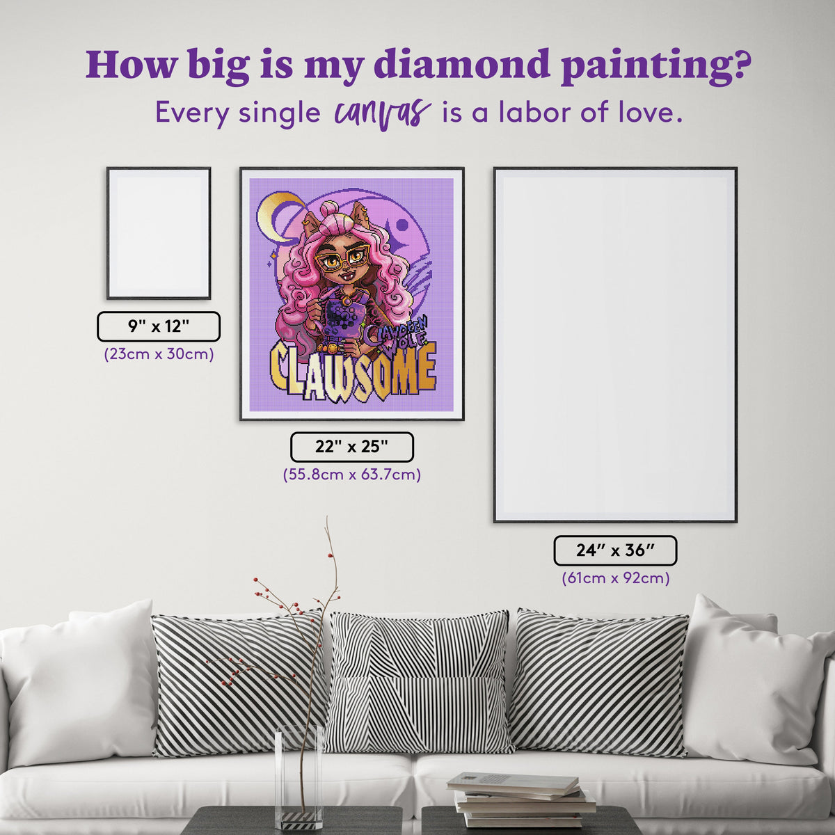 Diamond Painting Clawsome 22" x 25" (55.8cm x 63.7cm) / Square with 61 Colors including 3 ABs and 2 Fairy Dust Diamonds / 57,344