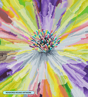 Diamond Painting Color Explosion 20" x 22" (50.7cm x 55.8cm) / Round with 58 Colors including 3 ABs and 2 Fairy Dust Diamonds / 36,019