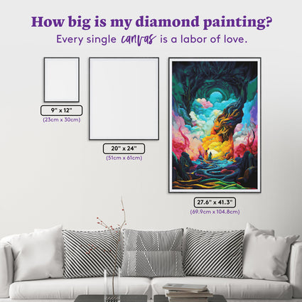 Diamond Painting Color of Fear 27.6" x 41.3" (69.9cm x 104.8cm) / Square with 96 Colors including 2 ABs and 4 Fairy Dust Diamonds / 118,301