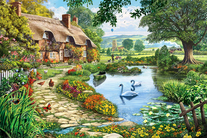 Diamond Painting Cottage by the Lake 20" x 30″ (51cm x 76cm) / Square with 42 Colors including 2 ABs / 61,006