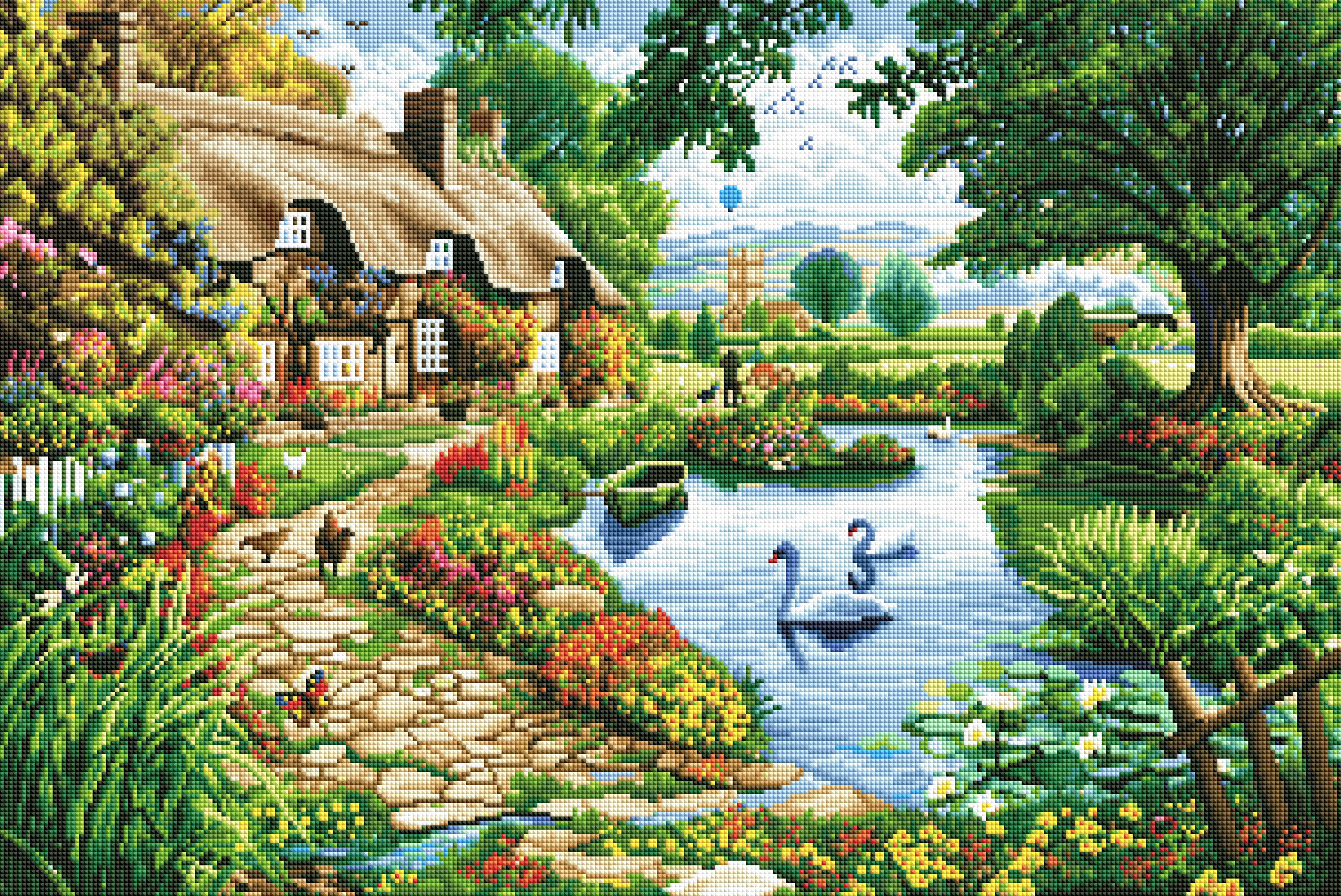 Diamond Art Club 2024 Cottage By The Lake Steve Crisp Square Drills