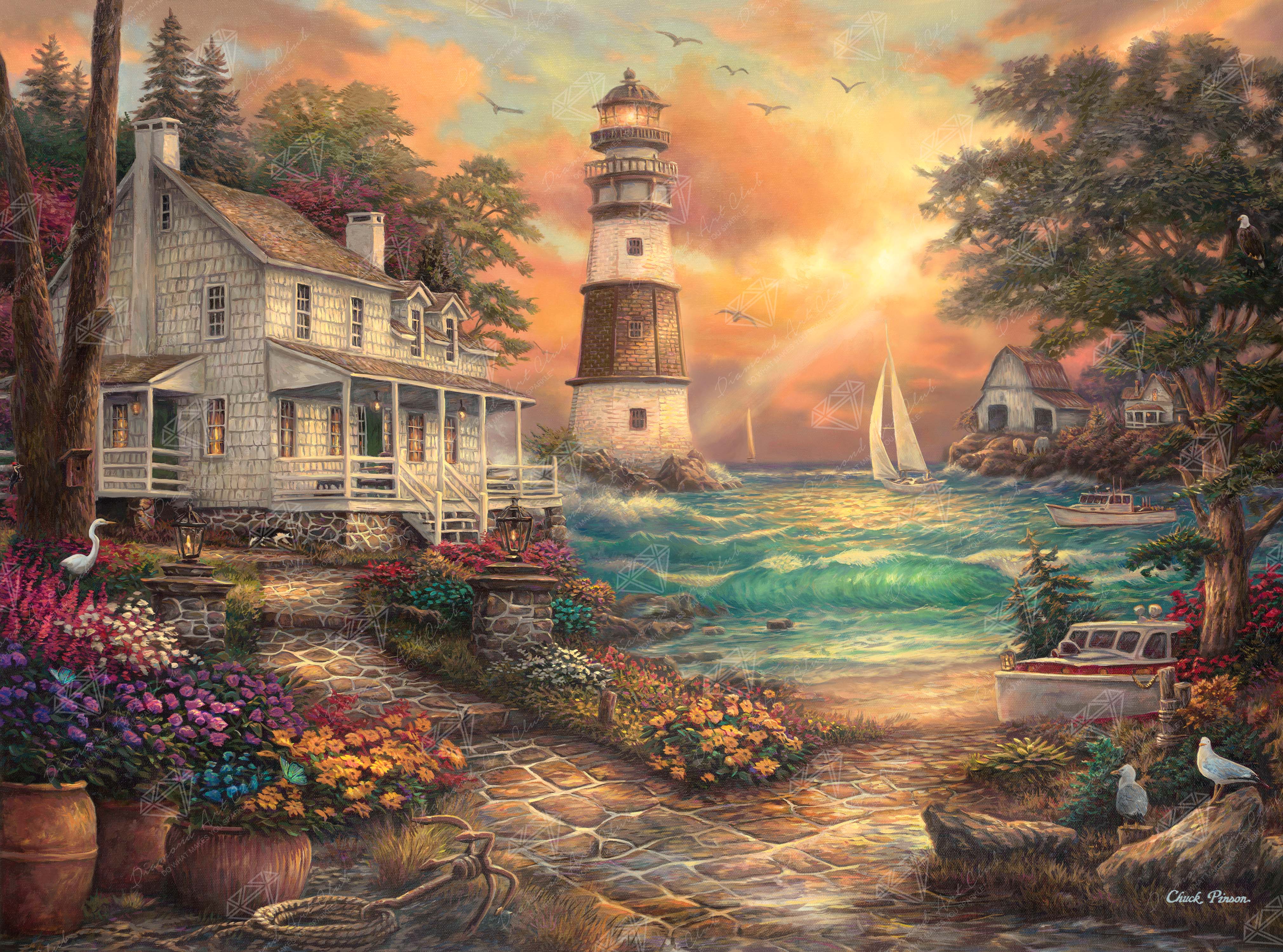 Diamond Art sold Club Old Sea Cottage diamond painting kit