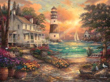 Diamond Painting Cottage by the Sea 29.1″ x 21.7" (74cm x 55cm) / Square With 43 Colors Including 2 ABs / 62856