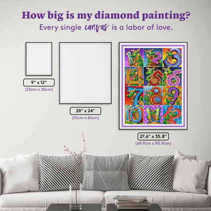 Diamond Painting Counting with the Draglings 27.6" x 35.8" (69.9cm x 90.9cm) / Square with 61 Colors including 2 ABs and 4 Fairy Dust Diamonds / 102,565