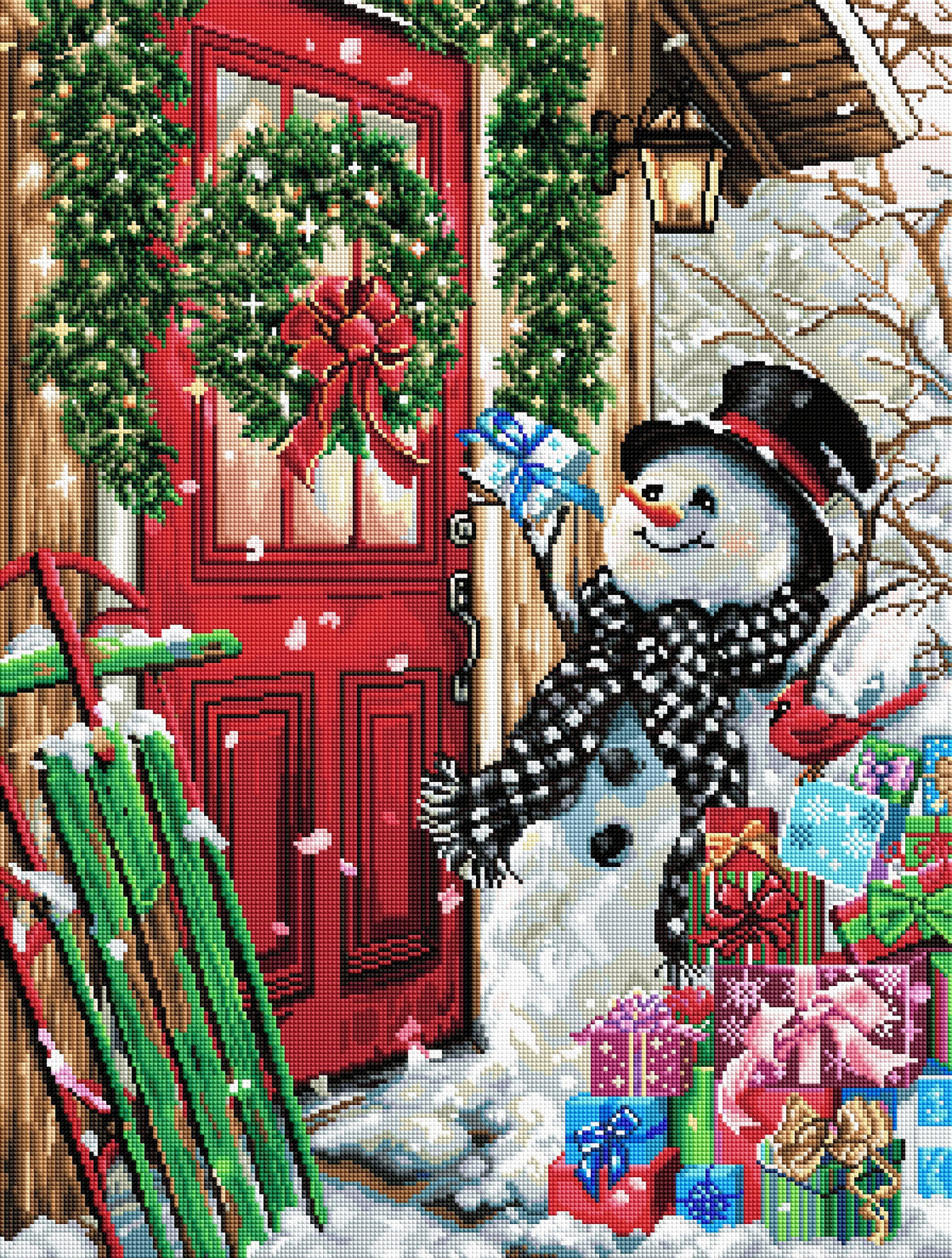 Diamond Painting Country Christmas Gifts 22" x 29" (55.8cm x 73.7cm) / Square with 62 Colors including 4 ABs / 66,304