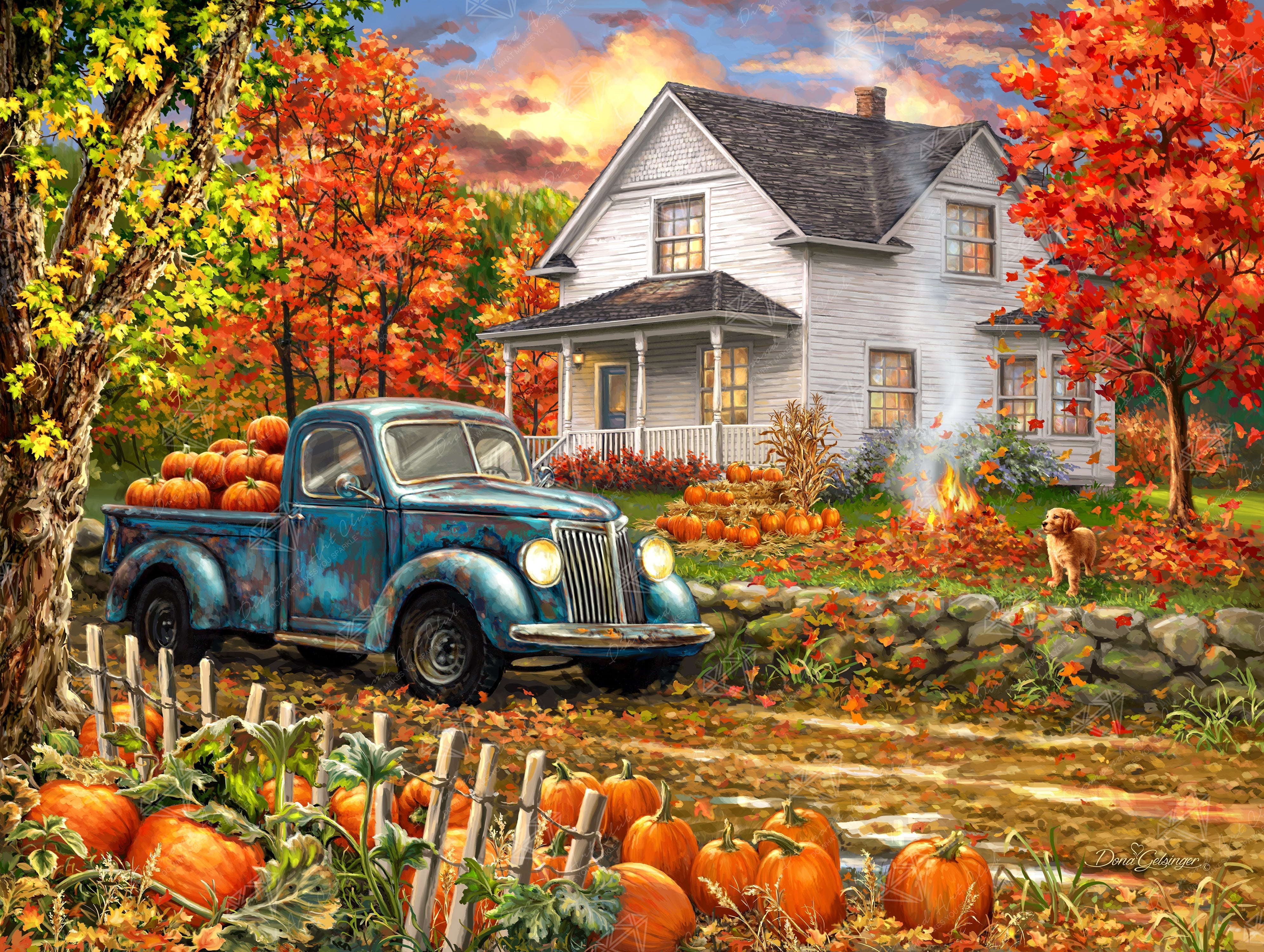 Diamond Art Club Old top Pumpkin Farm diamond painting kit