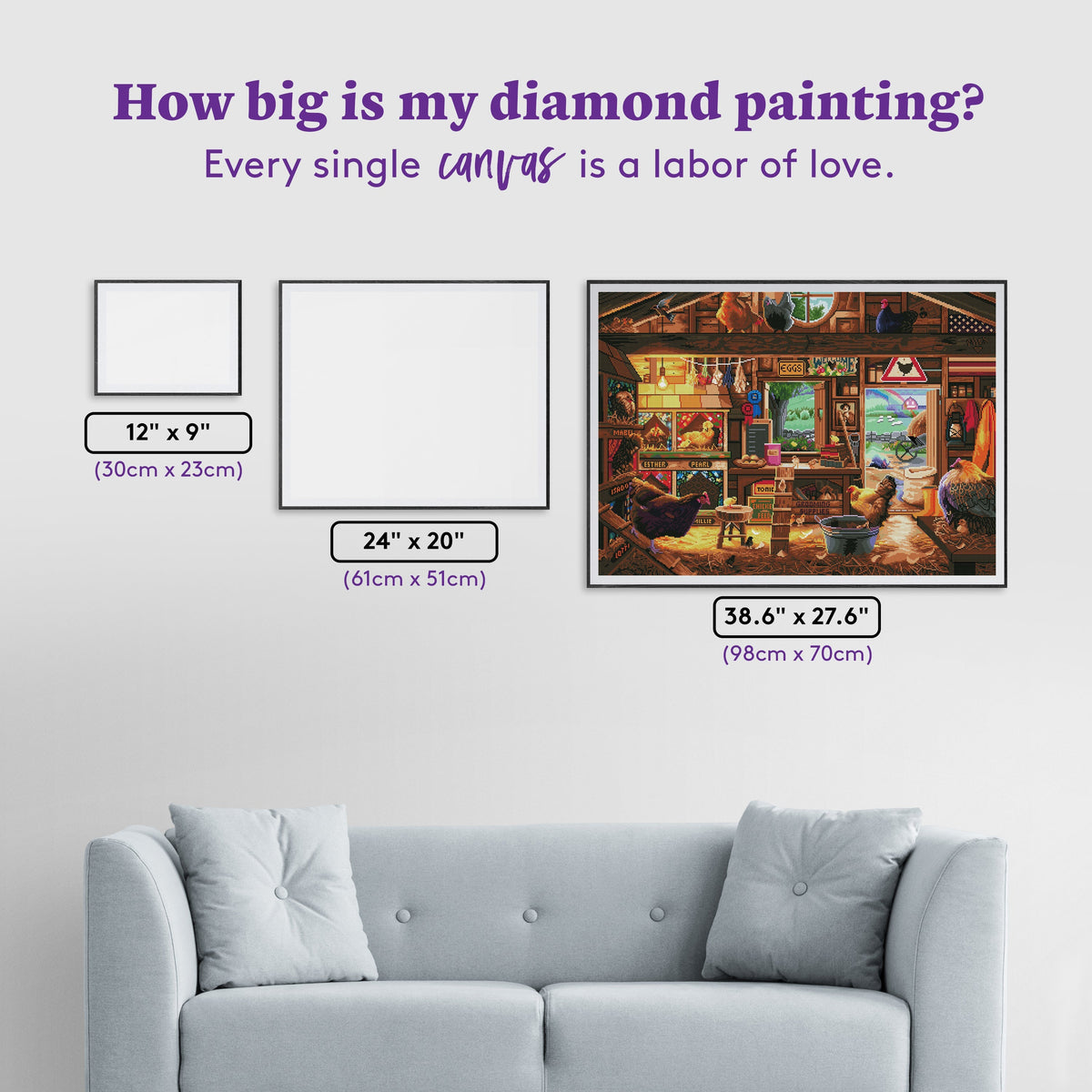 Diamond Painting Country Ladies 38.6" x 27.6" (98cm x 70cm) / Square With 64 Colors Including 4 ABs / 107,476