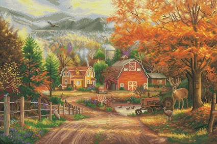 Diamond Painting Country Roads Take Me Home 33" x 22" (84cm x 56cm) / Square With 57 Colors Including 3 ABs / 73,372