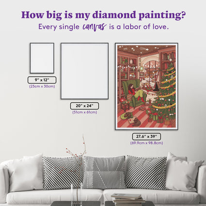 Diamond Painting Cozy Christmas Witch 27.6" x 39" (69.9cm x 98.8cm) / Square with 57 Colors including 1 AB and 3 Fairy Dust Diamonds / 111,557