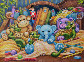 Diamond Painting Cuddle Time 30" x 22" (75.9cm x 55.6cm) / Round with 62 Colors including 2 ABs and 4 Fairy Dust Diamonds / 55,752