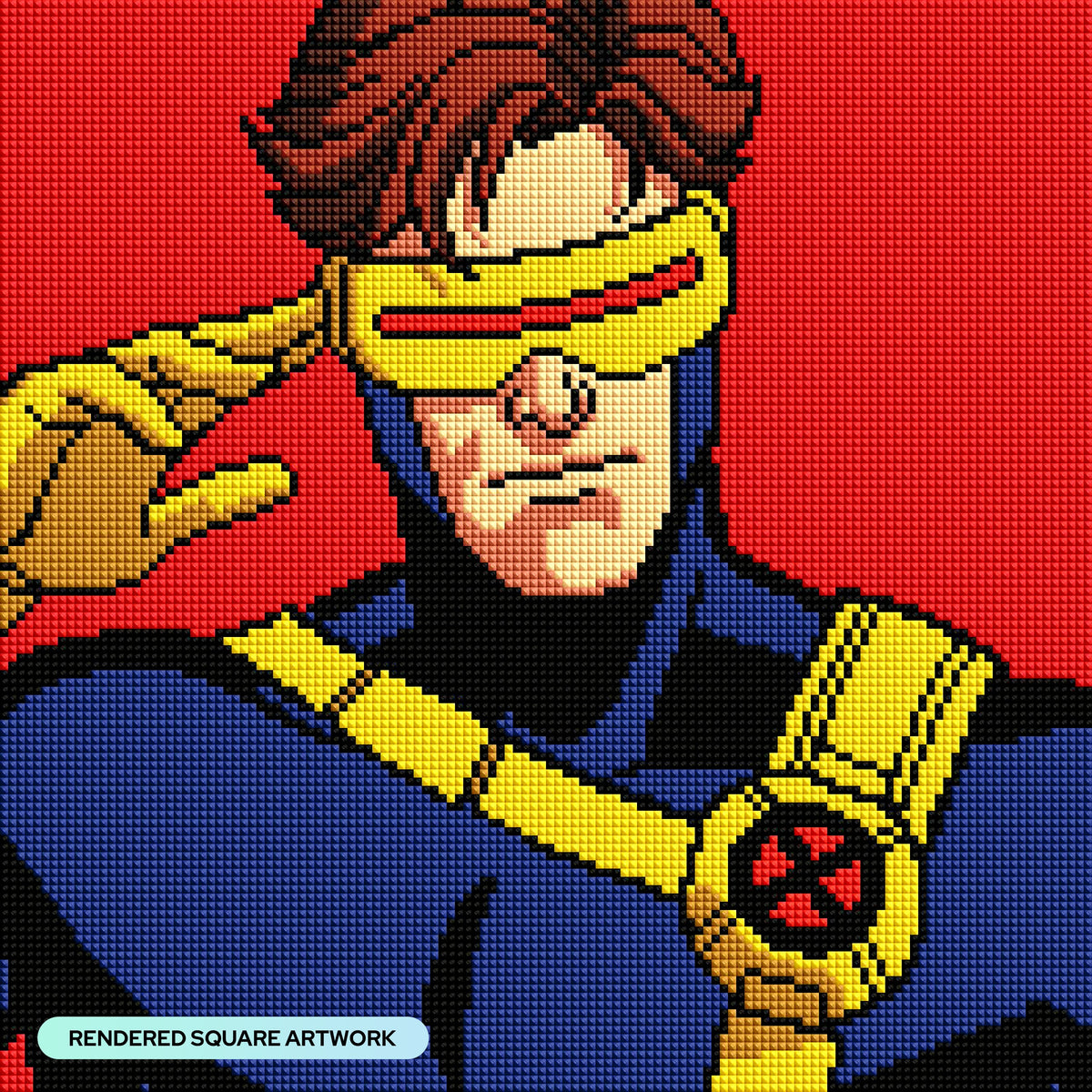 Diamond Painting Cyclops 13" x 13" (32.9cm x 32.9cm) / Square with 10 Colors including 1 AB and 1 Fairy Dust Diamond / 17,424