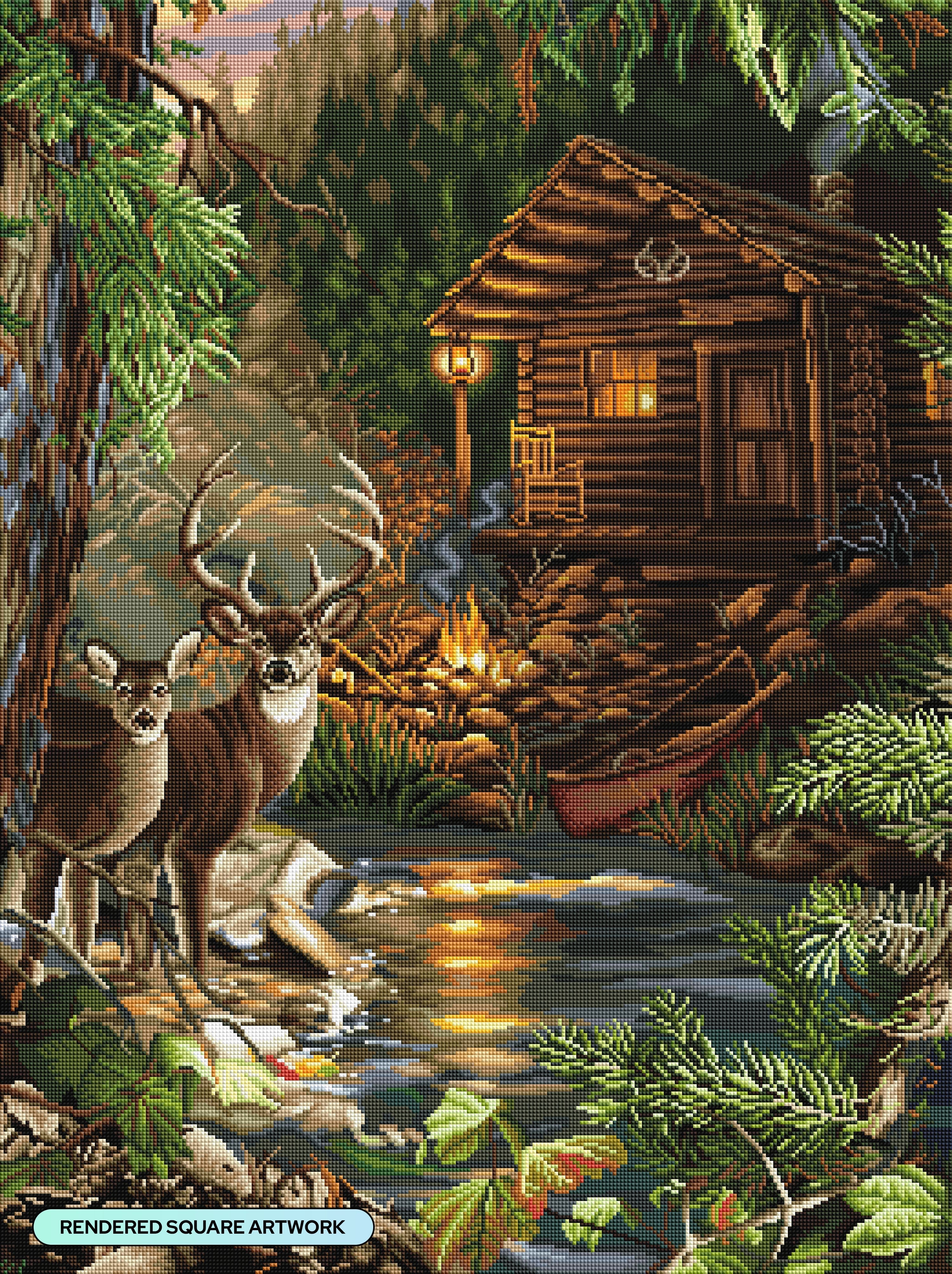 Diamond Art Club DAC Square Woodland Elk offers Cottage