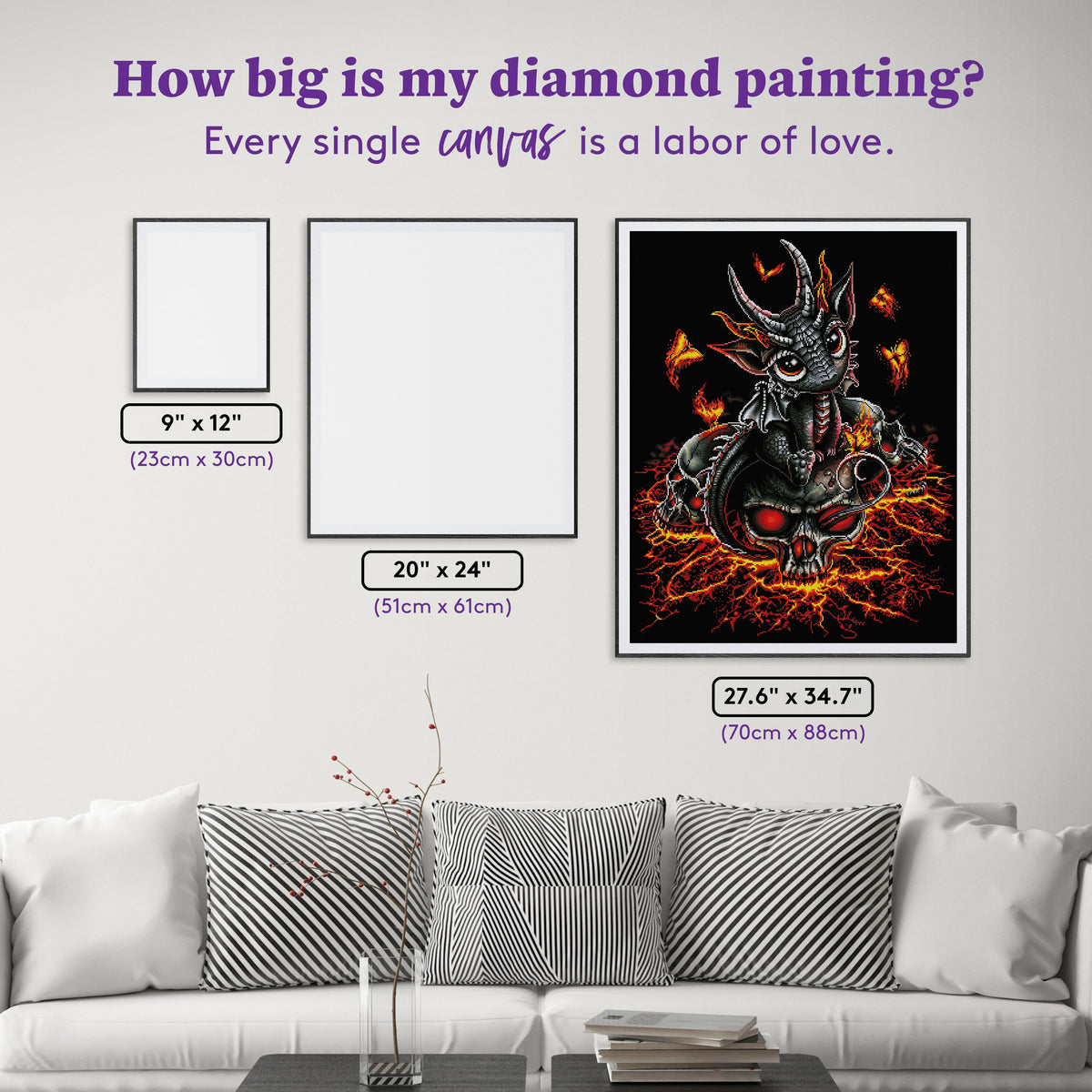 Diamond Painting Descendant of the Volcano 27.6" x 34.7″ (70cm x 88cm) / Square with 43 Colors including 4 ABs / 96,673