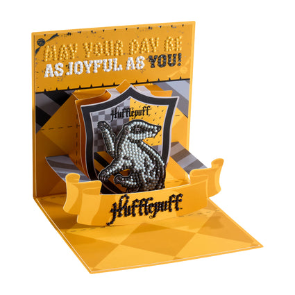 Diamond Painting Diamond Pop Card™ - Hufflepuff™ 5.8" x 5.8" (14.9cm × 14.9cm) / Round With 6 Colors Including 1 Iridescent Diamond and 3 Fairy Dust Diamonds / 1,078