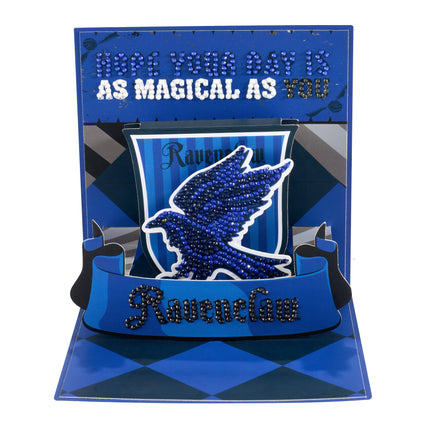 Diamond Painting Diamond Pop Card™ - Ravenclaw™ 5.8" x 5.8" (14.9cm × 14.9cm) / Round With 6 Colors Including 1 Iridescent Diamond and 3 Fairy Dust Diamonds / 766