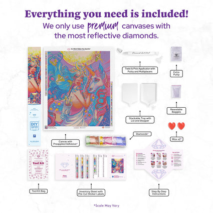 Diamond Painting Diana 23.6" x 28.4" (60cm x 72cm) / Square With 65 Colors Including 1 AB and 1 Iridescent Diamond and 3 Fairy Dust Diamonds / 69,649