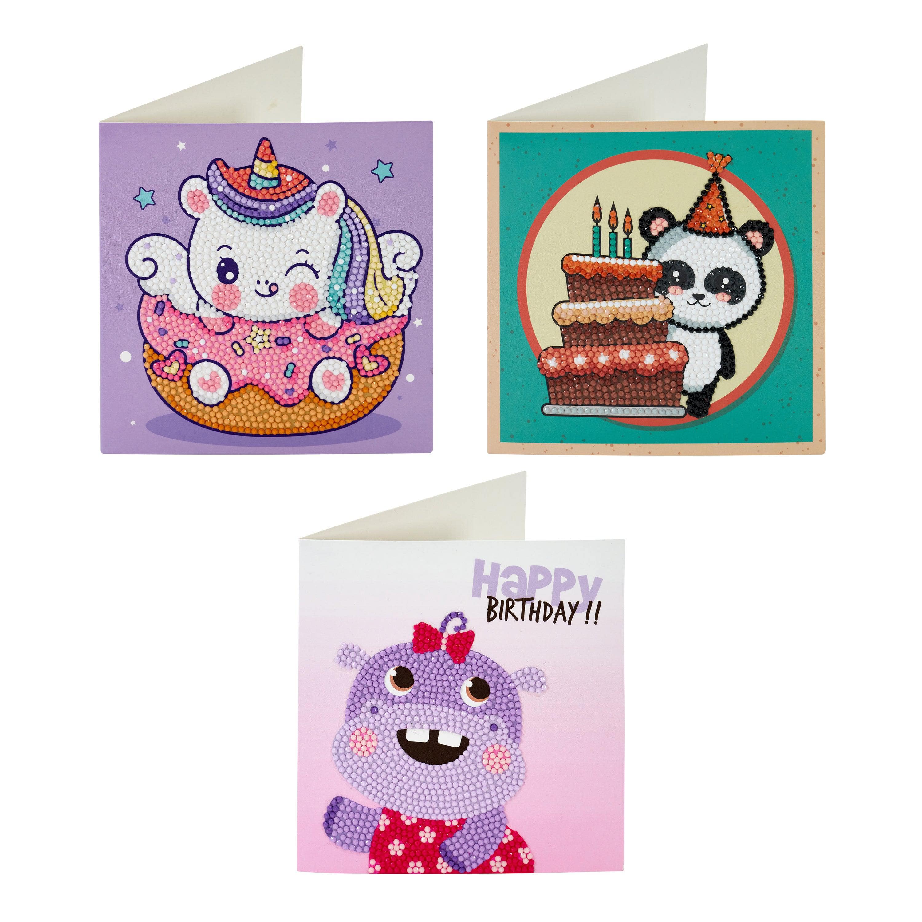 DIY Birthday Cards 3 Pack Diamond Art Club