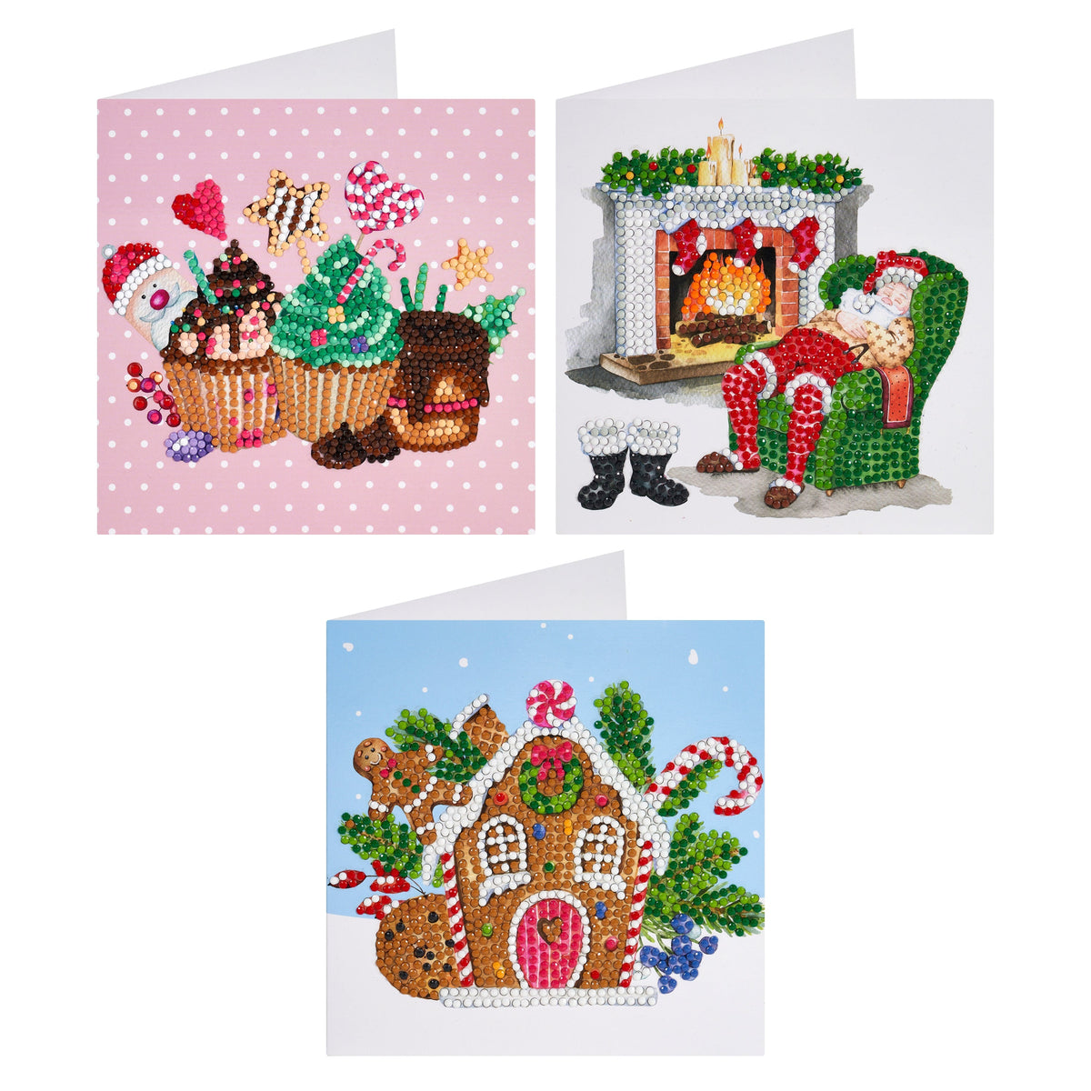 Diamond Painting DIY Christmas Cards (3-Pack) 6" x 6" (15cm x 15cm) / Round