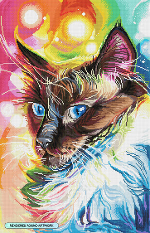 Diamond Painting Domestic Cat 20" x 31" (50.7cm x 78.7cm) / Round with 66 Colors including 5 ABs and 1 Fairy Dust Diamonds / 50,861