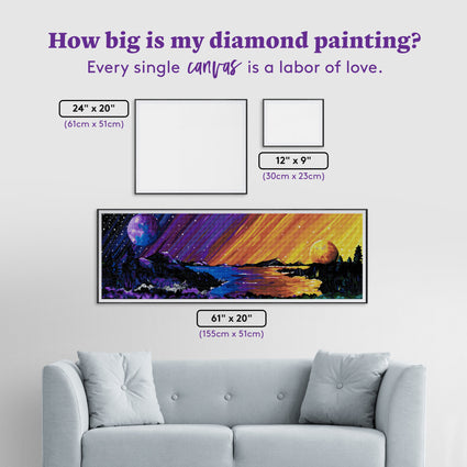 Diamond Painting Dusk to Dawn 61" x 20" (155cm x 51cm) / Square with 52 Colors including 5 ABs / 123,414