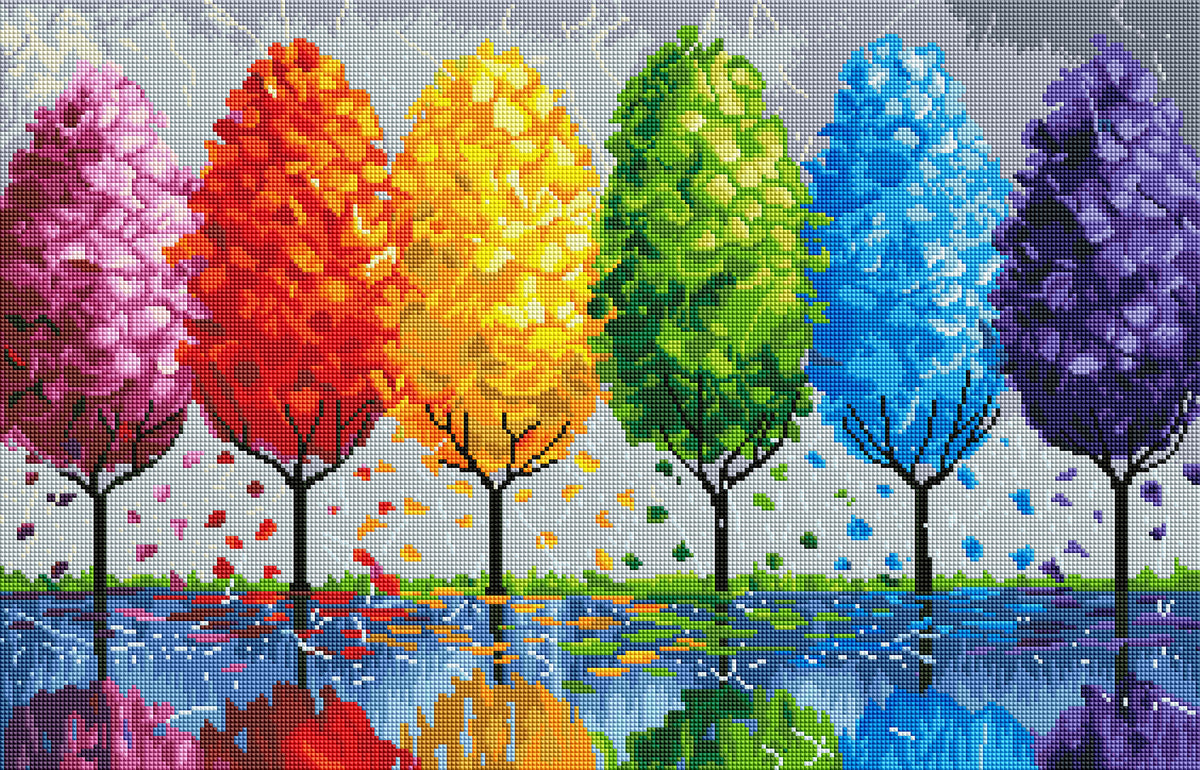 Diamond Painting Each Tree Has A Soul 28" x 18″ (71cm x 46cm) / Square with 46 Colors including 3 ABs / 51042