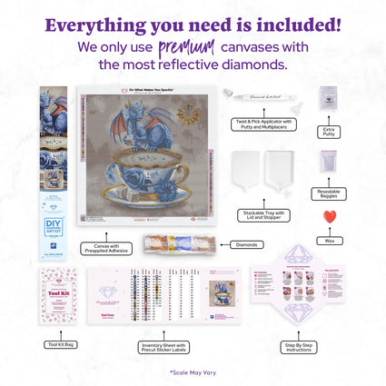 Diamond Painting Earl Grey 22" x 22" (55.8cm x 55.8cm) / Square with 46 Colors including 1 AB and 1 Electro Diamond and 3 Iridescent Diamonds and 5 Fairy Dust Diamonds / 50,176