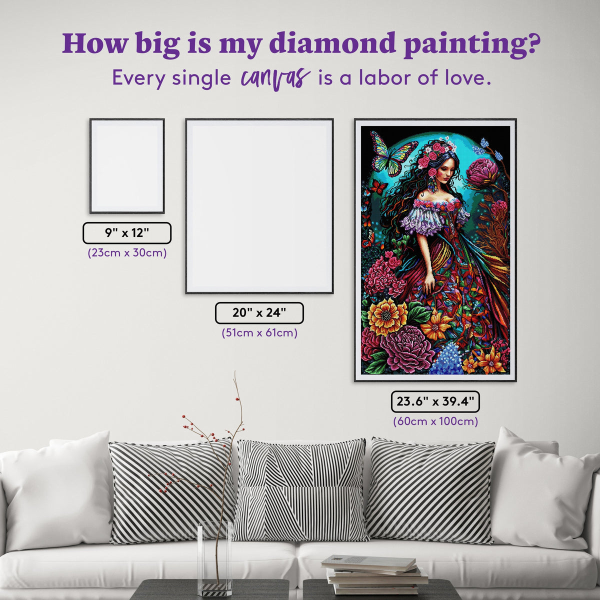 Diamond Painting Esmeralda 23.6" x 39.4" (60cm x 100cm) / Square With 60 Colors Including 3 ABs and 3 Fairy Dust Diamonds / 96,641