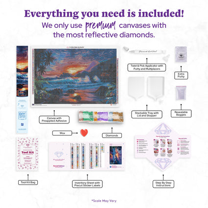 Diamond Painting Eternal Embrace 41.3" x 27.6" (104.8cm x 69.9cm) / Square with 89 Colors including 3 ABs and 5 Fairy Dust Diamonds / 118,301