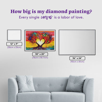 Diamond Painting Eternal Love 30" x 20" (76cm x 50.7cm) / Round with 57 Colors including 4 ABs and 1 Fairy Dust Diamonds / 49,051