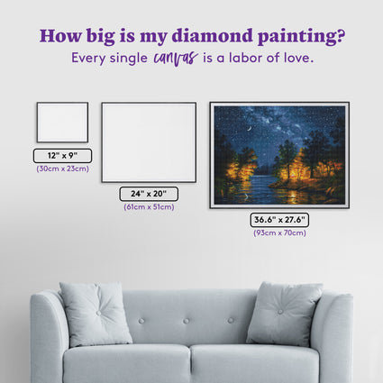 Diamond Painting Evening Melodies 36.6" x 27.6″ (93cm x 70cm) / Square with 31 Colors including 2 ABs / 102,213