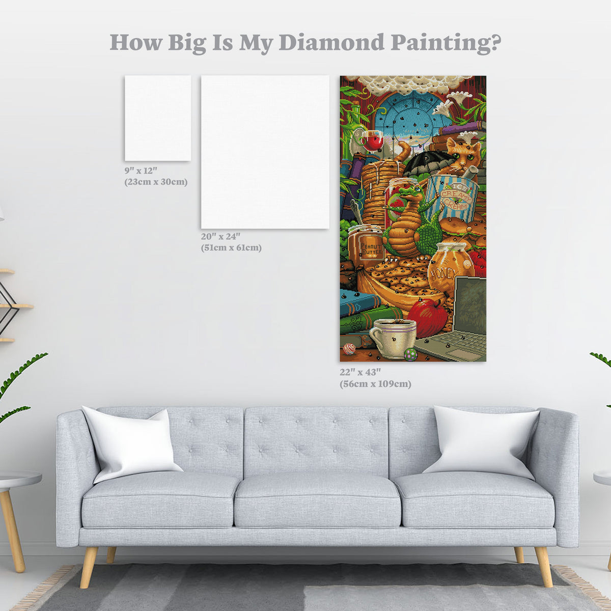 Diamond Painting Everything's Better with Chocolate Chips On It 22" x 43" (56cm x 109cm) / Round with 50 Colors including 5 ABs / 77,411