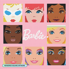 Diamond Painting Faces of Barbie™ 20" x 20" (50.8cm x 50.8cm) / Square with 49 Colors including 3 ABs and 1 Fairy Dust Diamond / 41,616