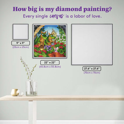 Diamond Painting Fairy Flowers 22" x 22" (55.8cm x 55.8cm) / Square with 64 Colors including 3 ABs and 2 Fairy Dust Diamonds / 50,176