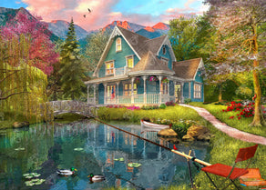 Diamond Painting Fishing Retreat 38.6" x 27.6" (98cm x 70cm) / Square with 64 Colors including 4 ABs / 110,433