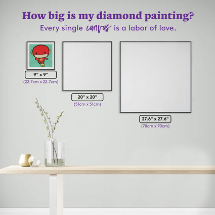 Diamond Painting Flash Chibi 9" x 9" (22.7cm x 22.7cm) / Round With 15 Colors Including 1 ABs and 1 Fairy Dust Diamonds / 6,561