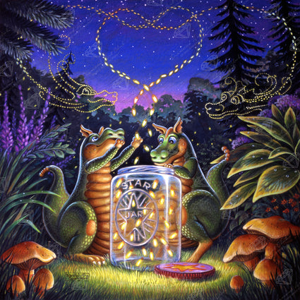 Diamond Painting Flight of the Fireflies 22" x 22″ (56cm x 56cm) / Round With 40 Colors Including 1 AB and 1 Iridescent Diamonds / 39,205