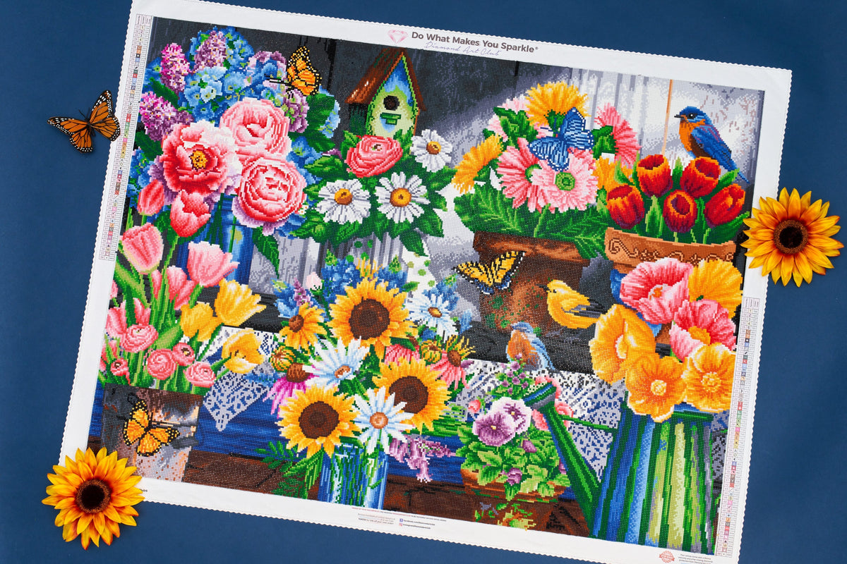 Diamond Painting Flower Market 37.4" x 27.6" (95cm x 70cm) / Square with 58 Colors including 4 ABs / 107,061