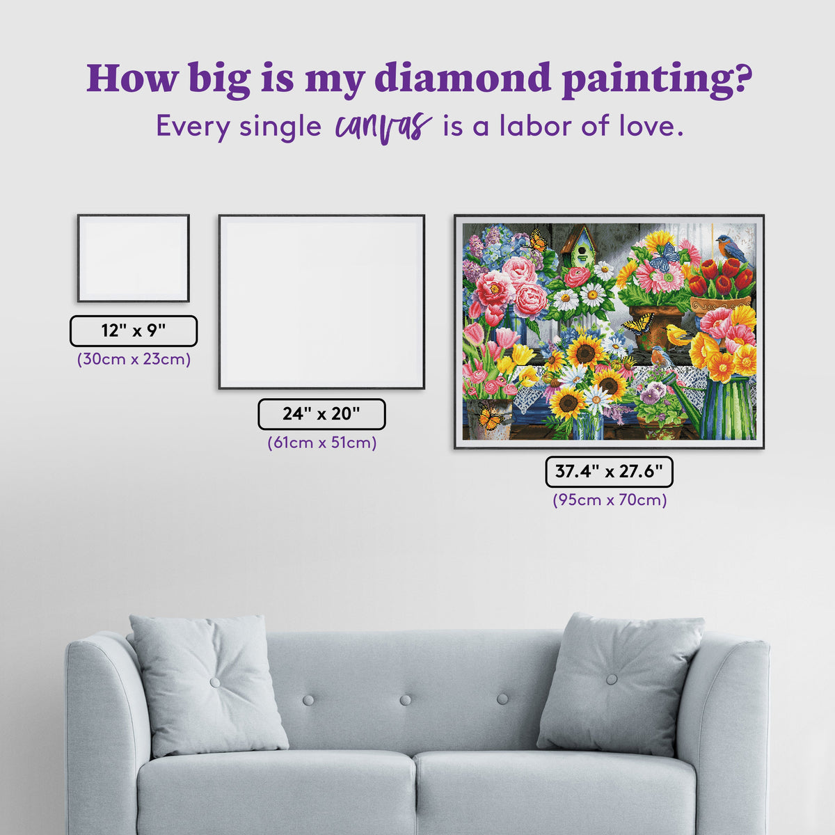 Diamond Painting Flower Market 37.4" x 27.6" (95cm x 70cm) / Square with 58 Colors including 4 ABs / 107,061