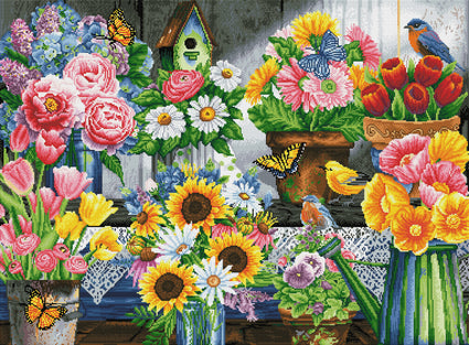 Diamond Painting Flower Market 37.4" x 27.6" (95cm x 70cm) / Square with 58 Colors including 4 ABs / 107,061