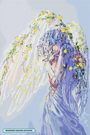 Diamond Painting Flower Pressed Wings 23.6" x 35.4" (60cm x 89.9cm) / Square with 61 Colors including 2 ABs and 3 Fairy Dust Diamonds / 87,001