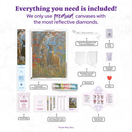 Diamond Painting Forest Monarch 27.6" x 37.8″ (70cm x 96cm) / Square with 48 Colors including 3 ABs / 105,534