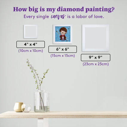 Diamond Painting Frameables™ - Enchanting Harry 6" x 6" (15cm x 15cm) / Round With 13 Colors Including 4 Iridescent Diamonds / 2,160