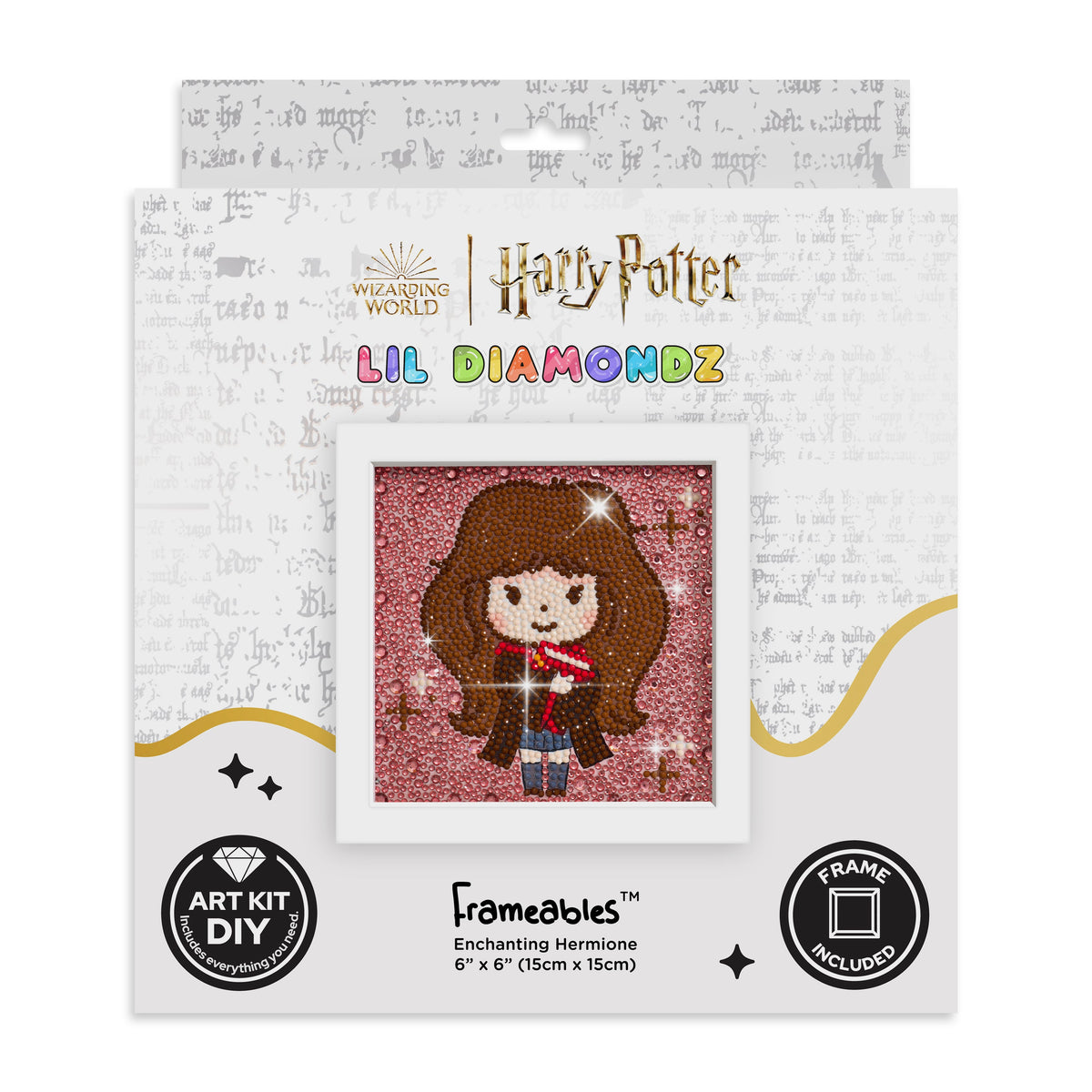 Diamond Painting Frameables™ - Enchanting Hermione 6" x 6" (15cm x 15cm) / Round With 10 Colors Including 3 Iridescent Diamonds / 2,135